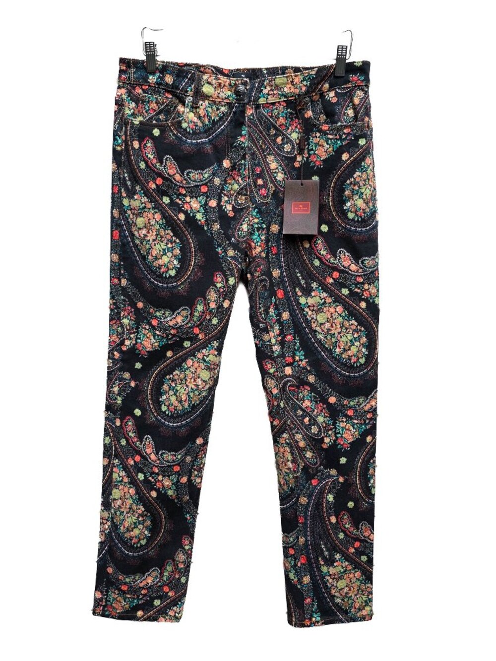 NWT ETRO Milano Men's Paisley Floral Jeans Size 33 Made in Italy Bohemian Luxury